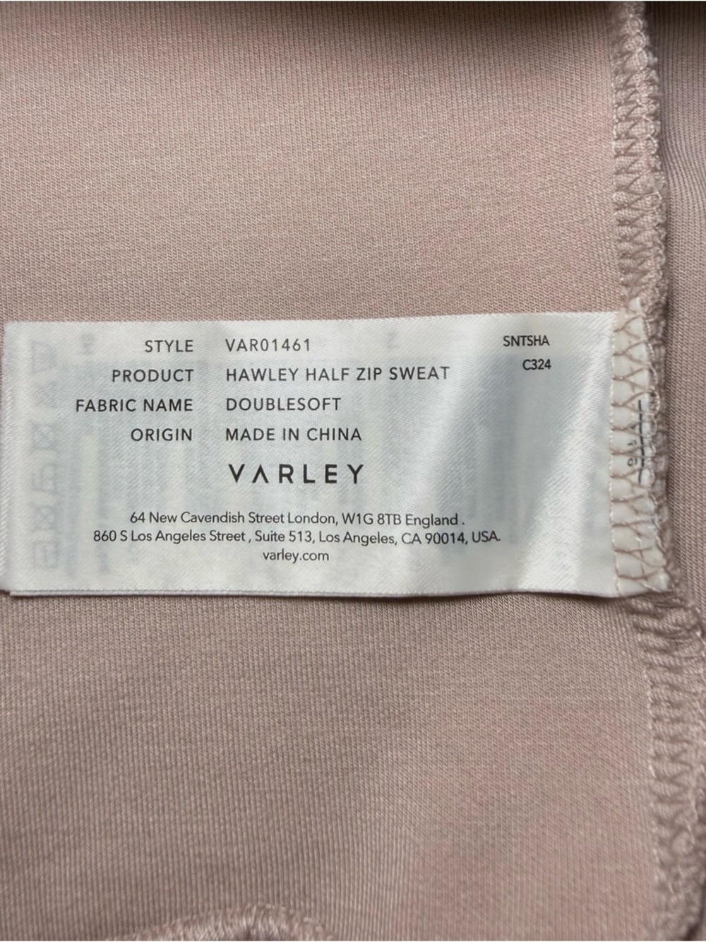 Varley Hawley Half-Zip Sweat in Mushroom - Picture 7 of 9